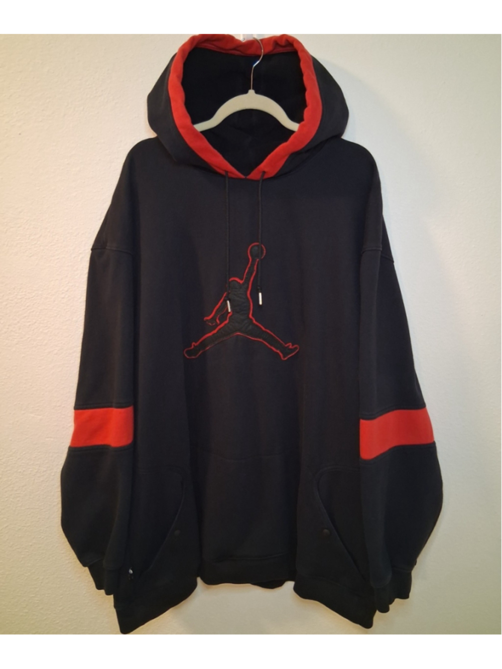 Vintage Jordan Jumpman Men’s XXL Hoodie Black Logo Sweatshirt Baggy HVWT